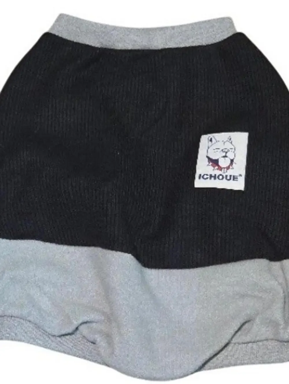 Ichoue XXL Black and Gray Cotton Dog Sweater